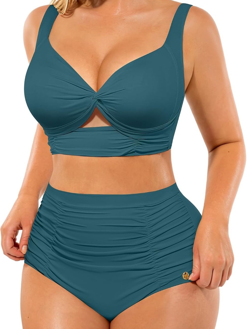 SHAPELLX  High Waisted Bikini Sets Two Piece Tummy Control XXL. 2922/bb18-3:v